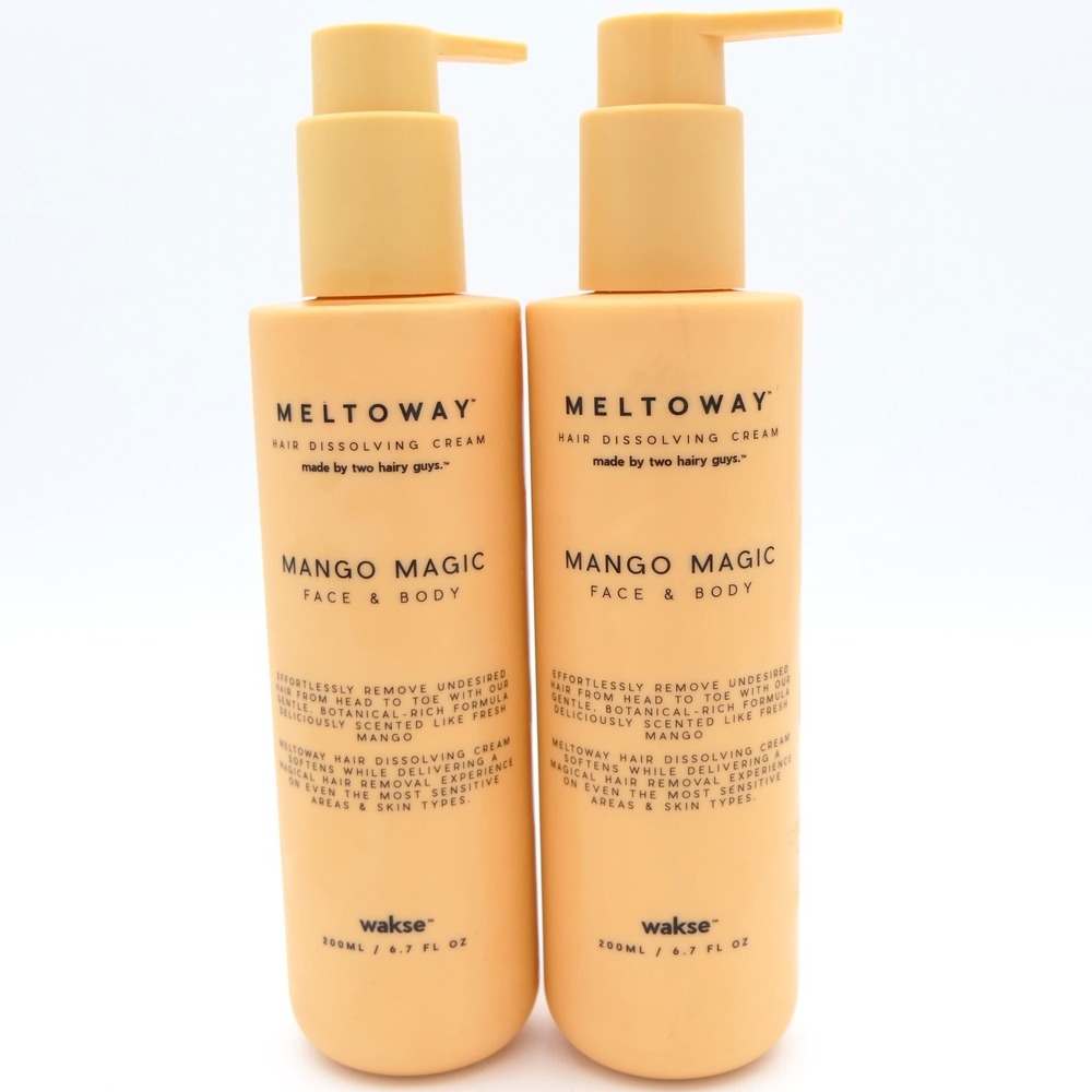 Wakse Meltoway Hair Dissolving Cream Mango Magic Face & Body - 2 Pack 6.7 oz Ea